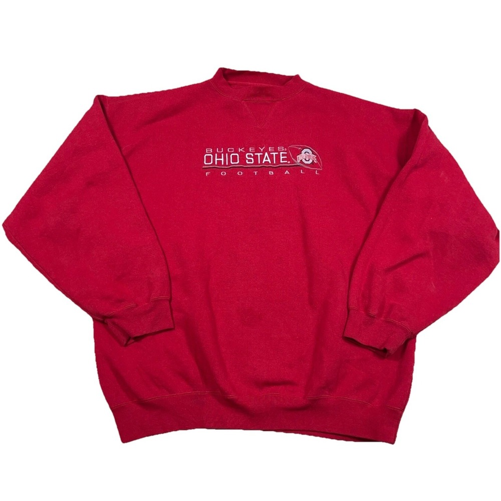 Vintage Ohio State Buckeyes Sweatshirt Men XL Red Crewneck Sweater Y2K 2000s A7*